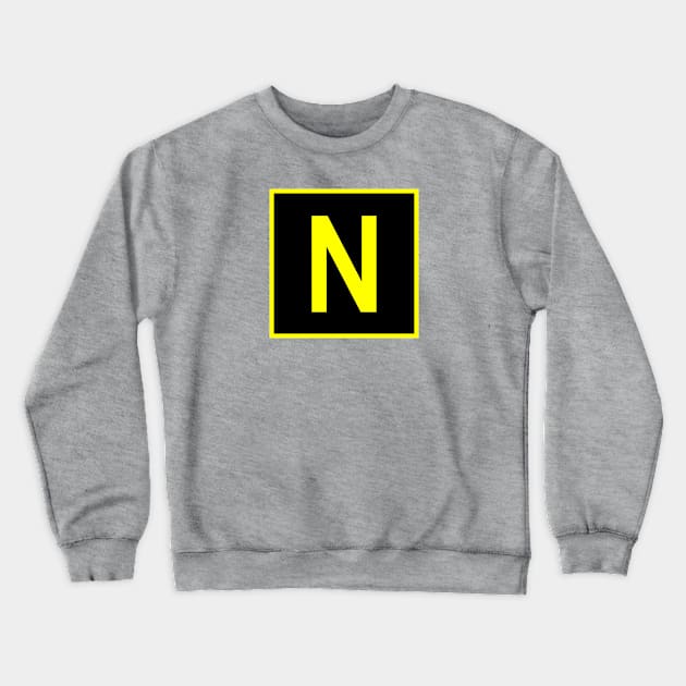 N - November - FAA taxiway sign, phonetic alphabet Crewneck Sweatshirt by Vidision Avgeek